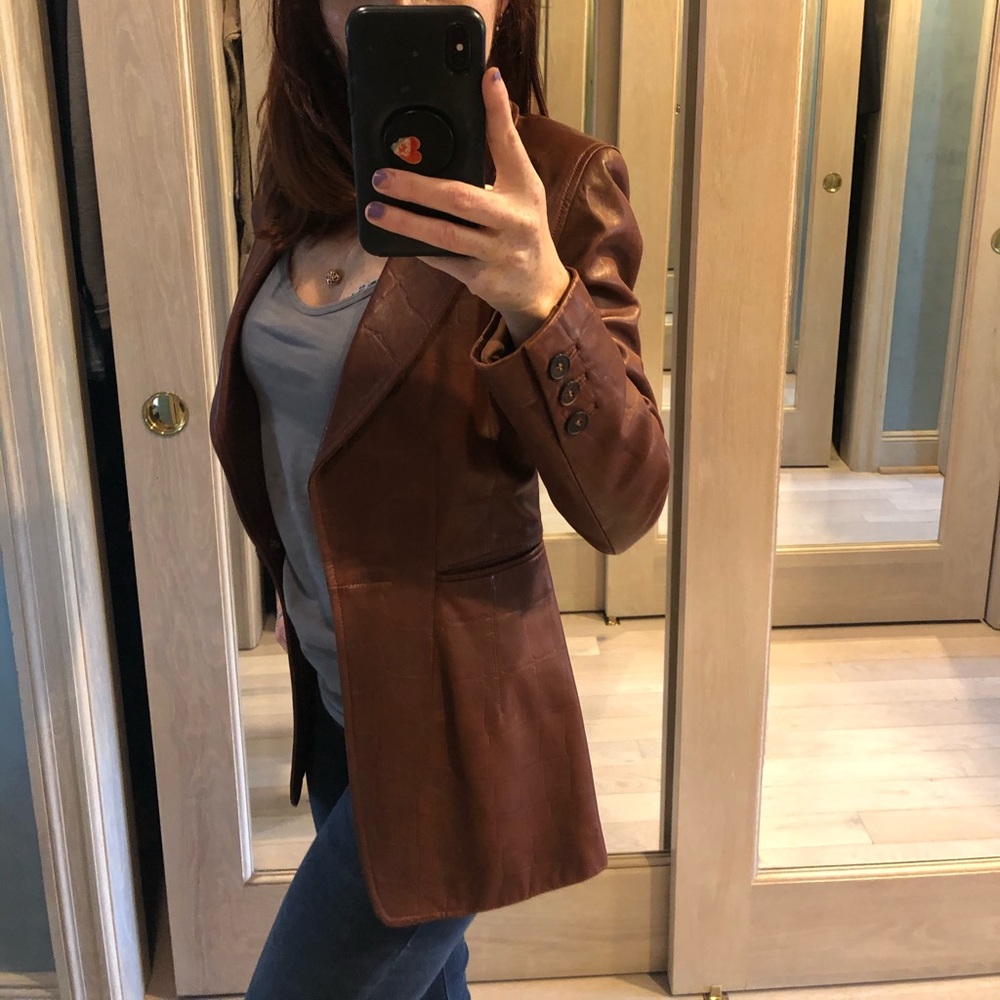 Brown soft leather jacket
